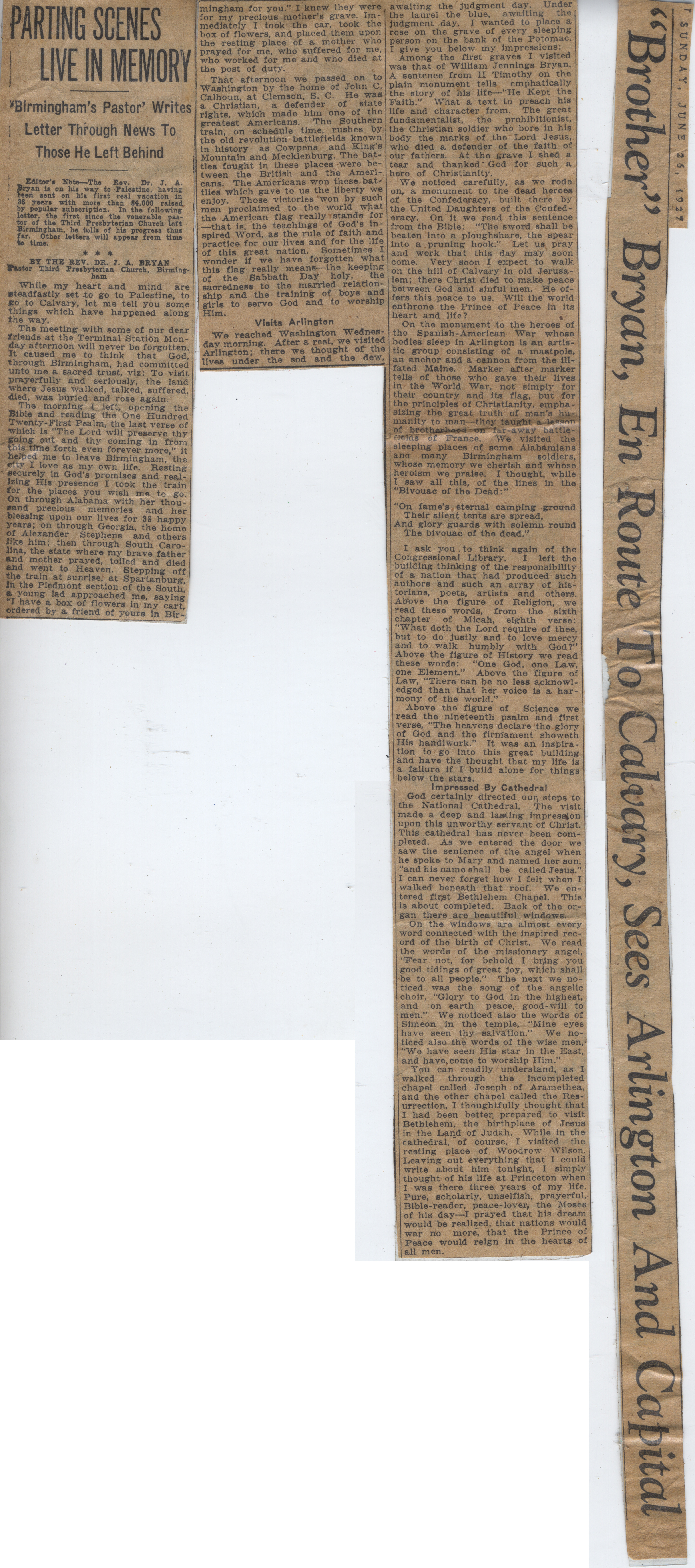 Brother Bryan En Route To Calvary Sees Arlington and Capitol